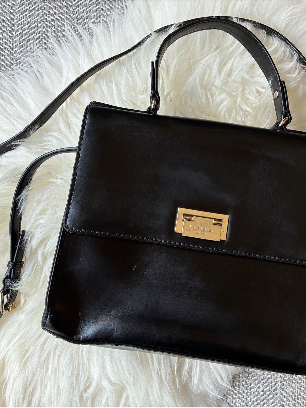 Kate Spade Doris Harwood Place Black Leather Sachel
